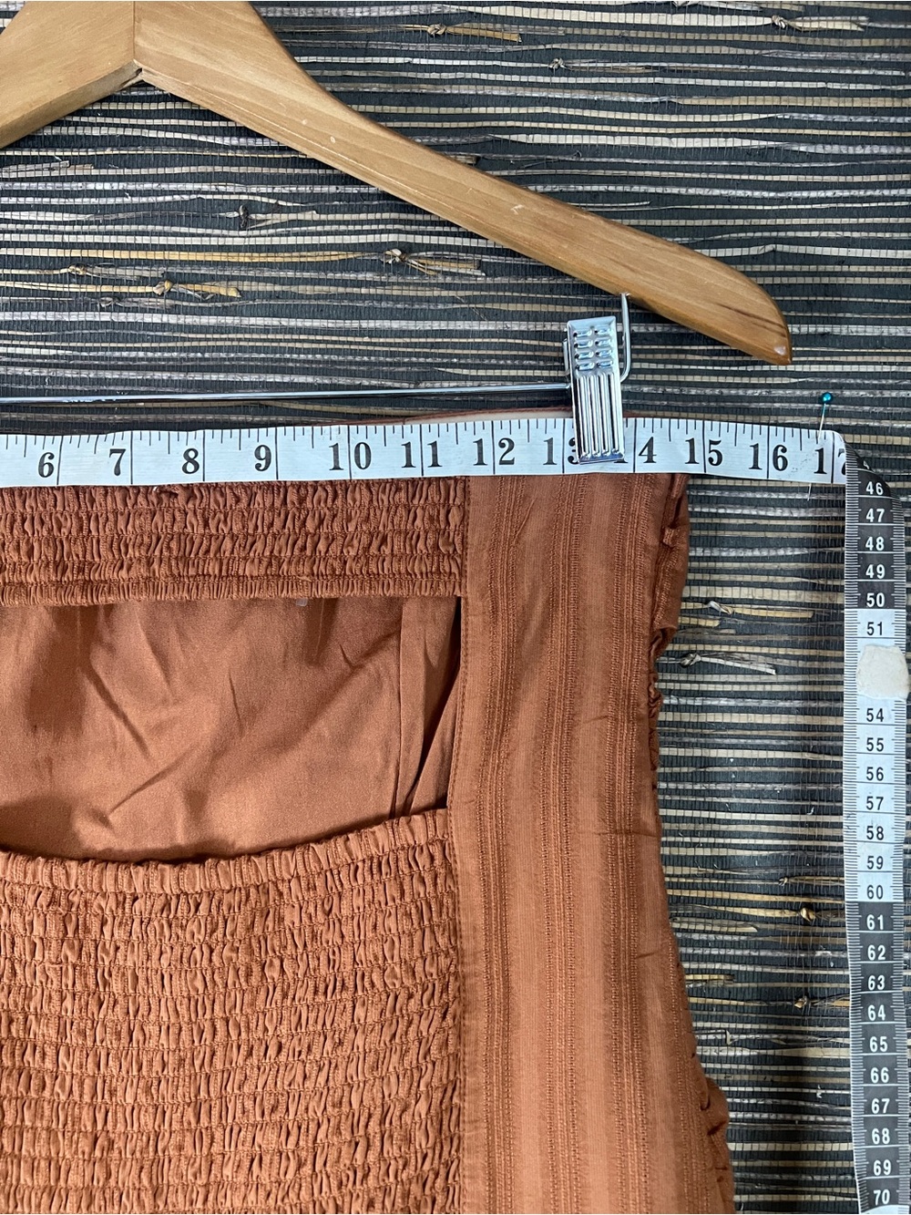 American Eagle Strapless Drop Waist Mini Bubble Dress Brown XS open back - Picture 11 of 17